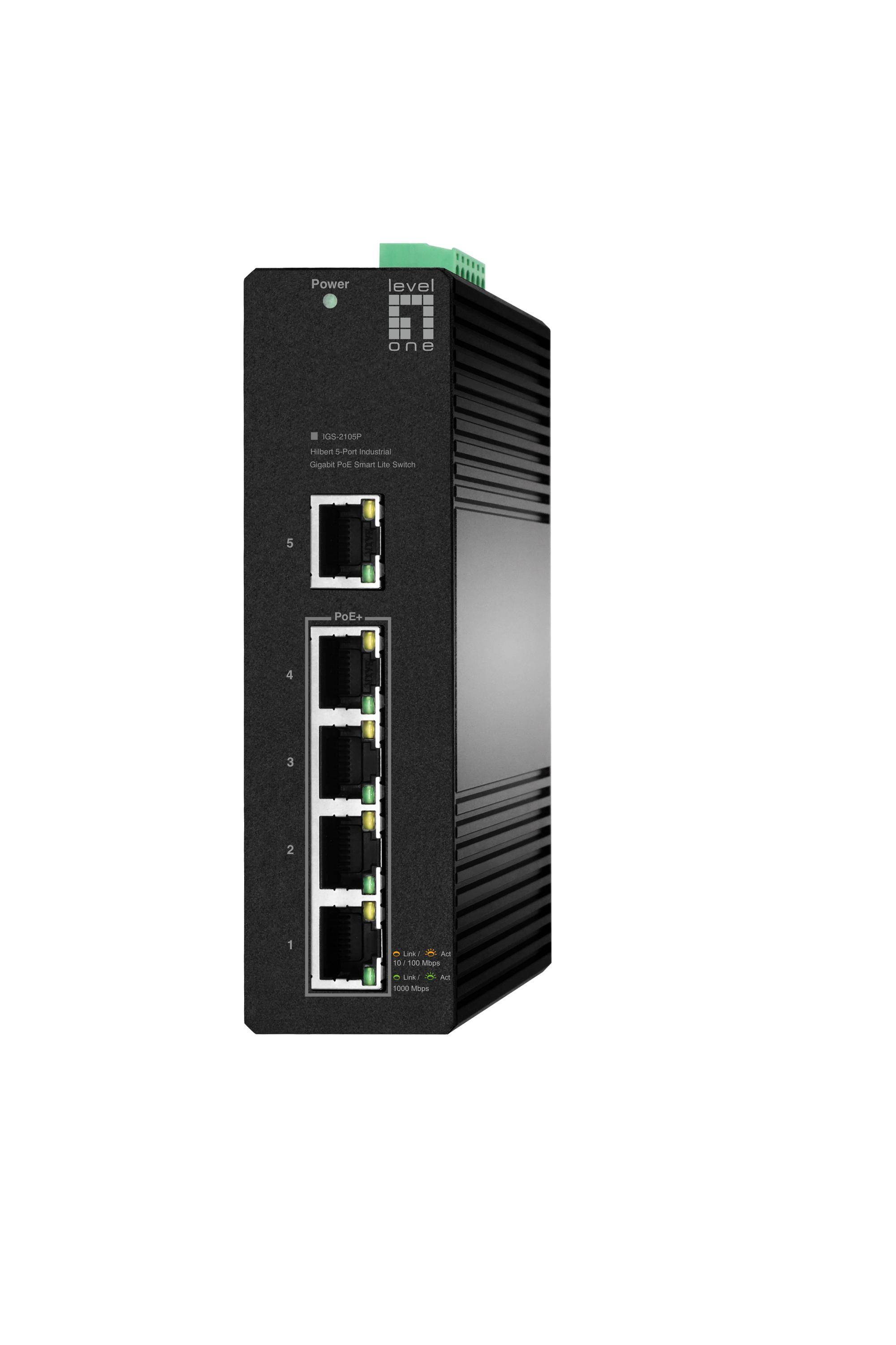 LEVELONE - Switch 5x GE IGS-2105P 4xPoE Outputs schwarz