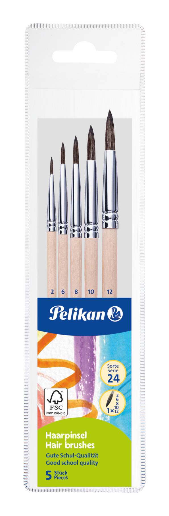 Pelikan 701549, Bürstenset, Sortiert, Ponyhaar