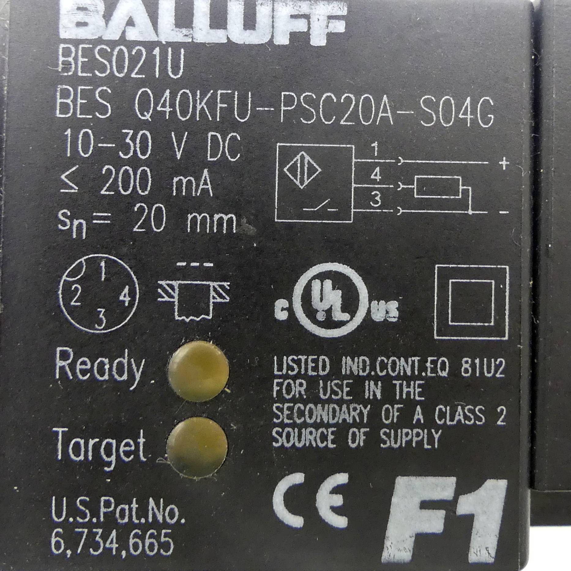 Balluff Sensor induktiv BESQ40KFUPSC20A-S04G