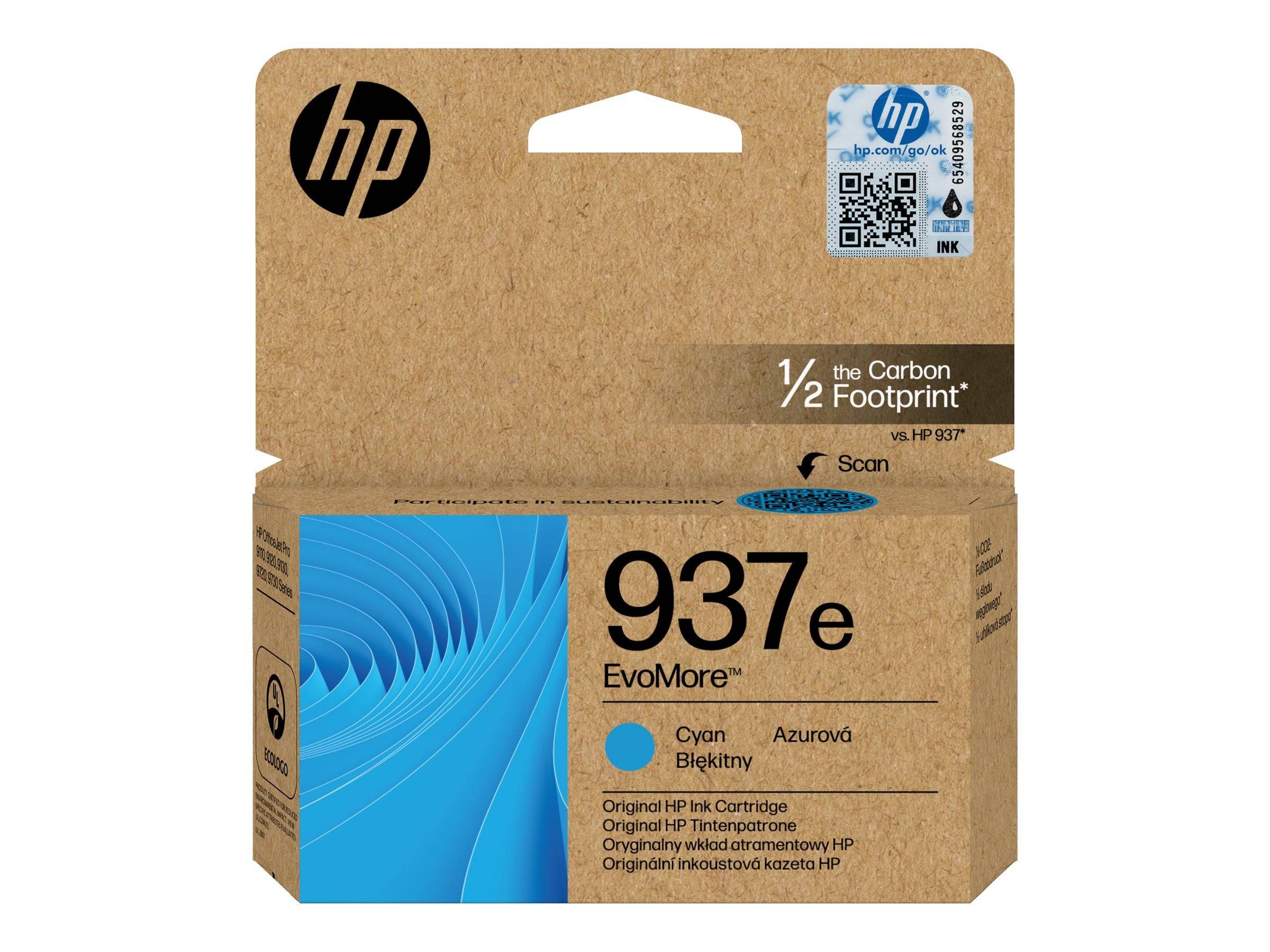 HP 937e EvoMore Cyan Original Ink Cartridge - Original - Tintenpatrone