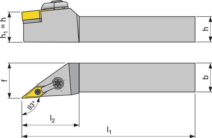 Klemmdrehhalter MVJNR2525M16 re.vern.Außen TECWERK