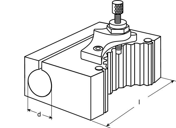 Wechselhalter f.Stahlhalterkopf A f.gr.Zylinderschäfte Spann-D.30mm TECWERK