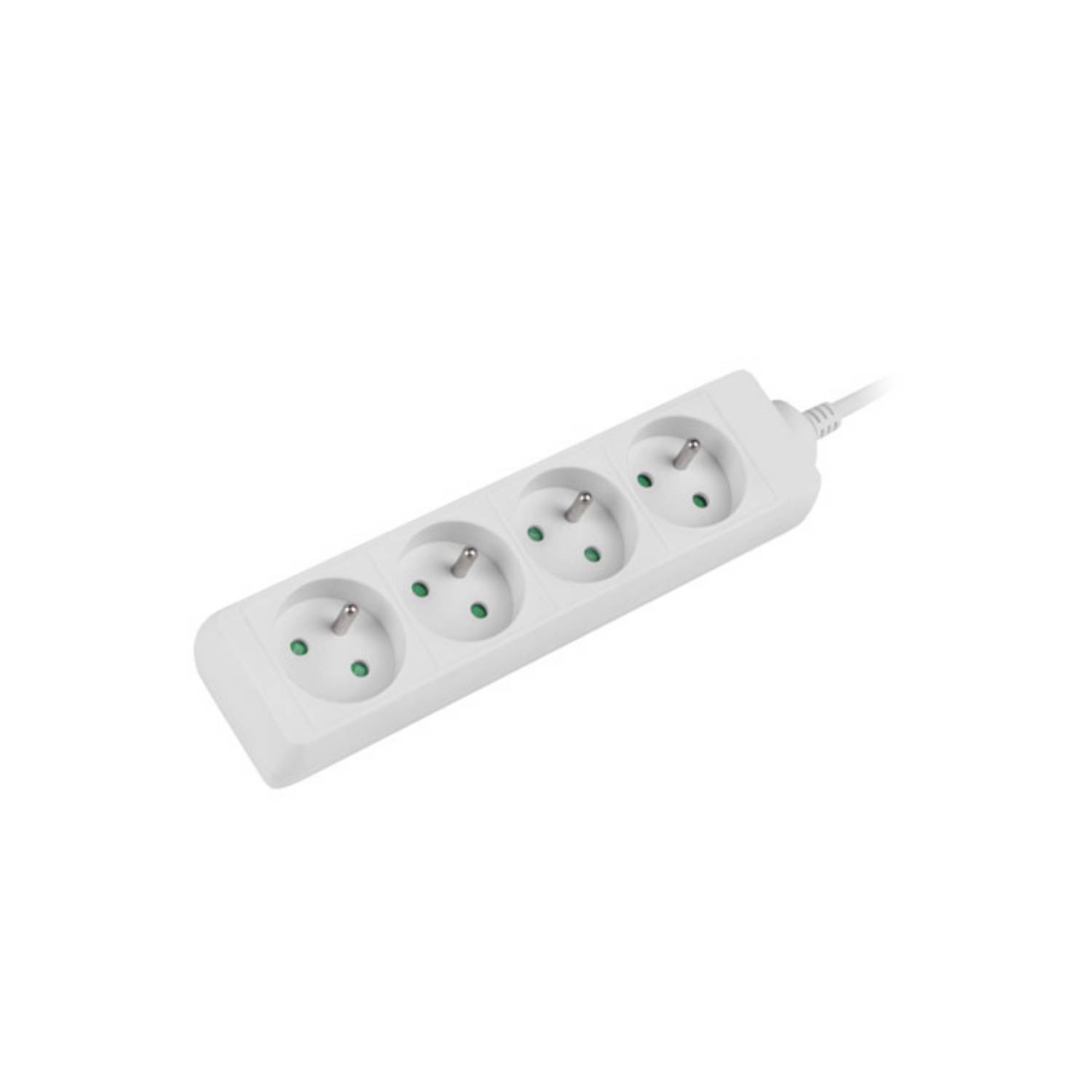 Lanberg PS0-04E-0150-W - 1,5 m - Drinnen - Typ E - Weiß - 4 AC-Ausgänge - 10 A