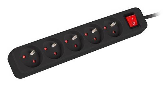 Lanberg PS1-05E-0150-BK, 1,5 m, Drinnen, Typ E, Gerade, IP20, Überlastschutz