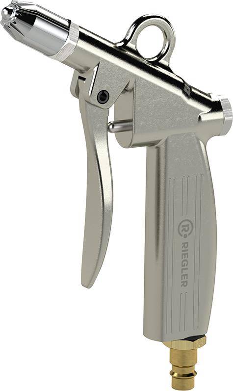 RIEGLER Dosierbare Blaspistole Temperatur -10°C bis 50°C PN Alu-Druckguss vernickelt
