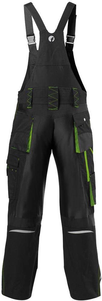 FORTIS H-Latzhose 24, schw./limegreen, Gr. 62 schw./limegreen, Gr. 62