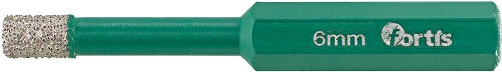 Diamantbohrer 6 mm, sechskant mit Kühlwachs FORTIS - Artikel: 4063726007919