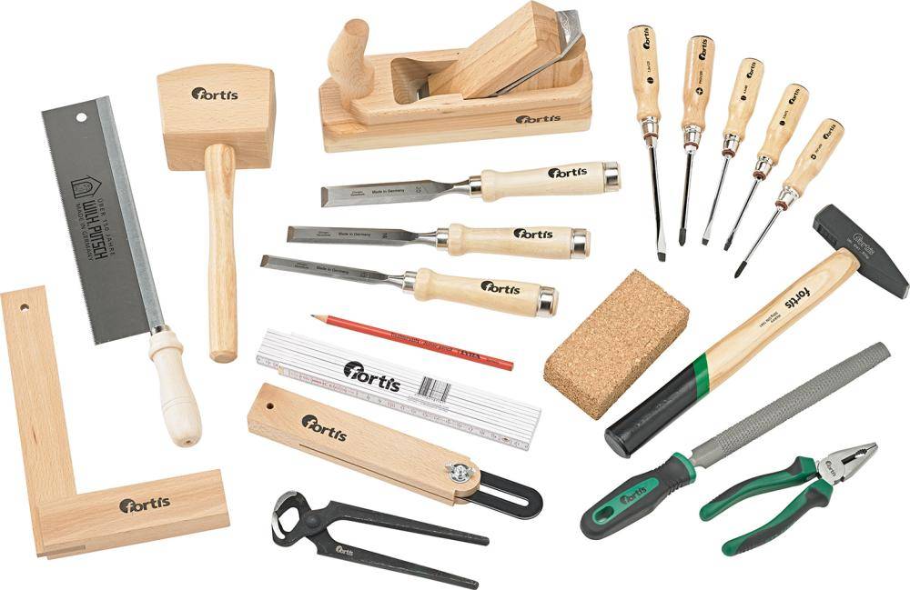 Werkzeugsortiment Holz 21-tlg. im Rucksack FORTIS