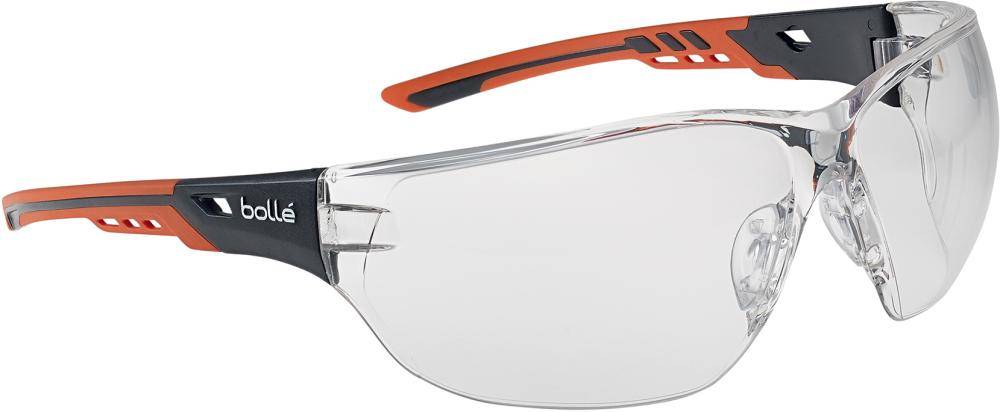 BOLLÉ Bügelbrille NESS+ PC/TPR schwarz/orange PC klar