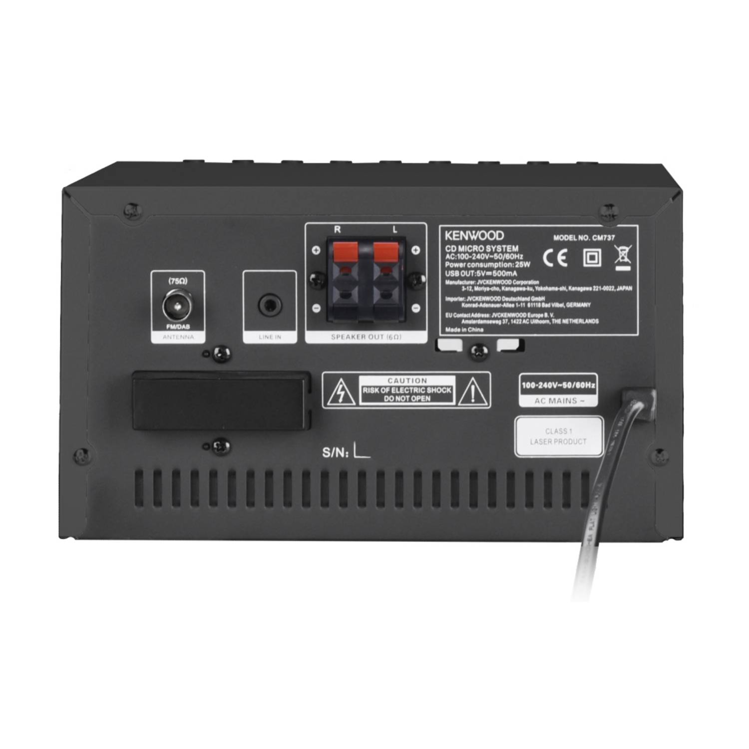 Kenwood Electronics Kenwood M-7000S, Home-Audio-Minisystem, Schwarz, 1 Disks, 30 W, 2-Wege, 6 Ohm