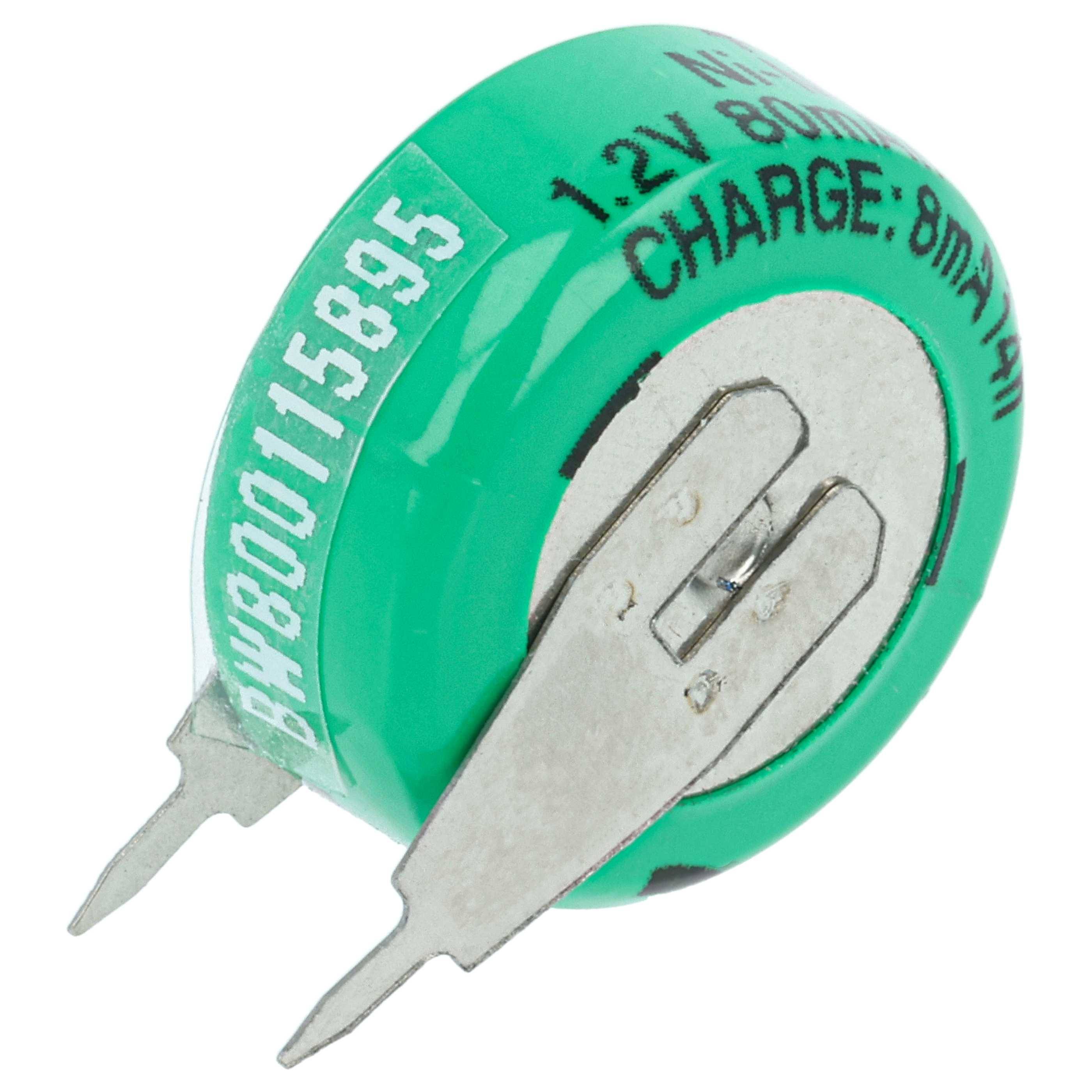 vhbw 100x NiMH Ersatz Knopfzellen-Akku Typ 1/V80H 2-Pins 80mAh 1,2V kompatibel mit Modellbau-Akkus, Solar-Leuchten uvm.