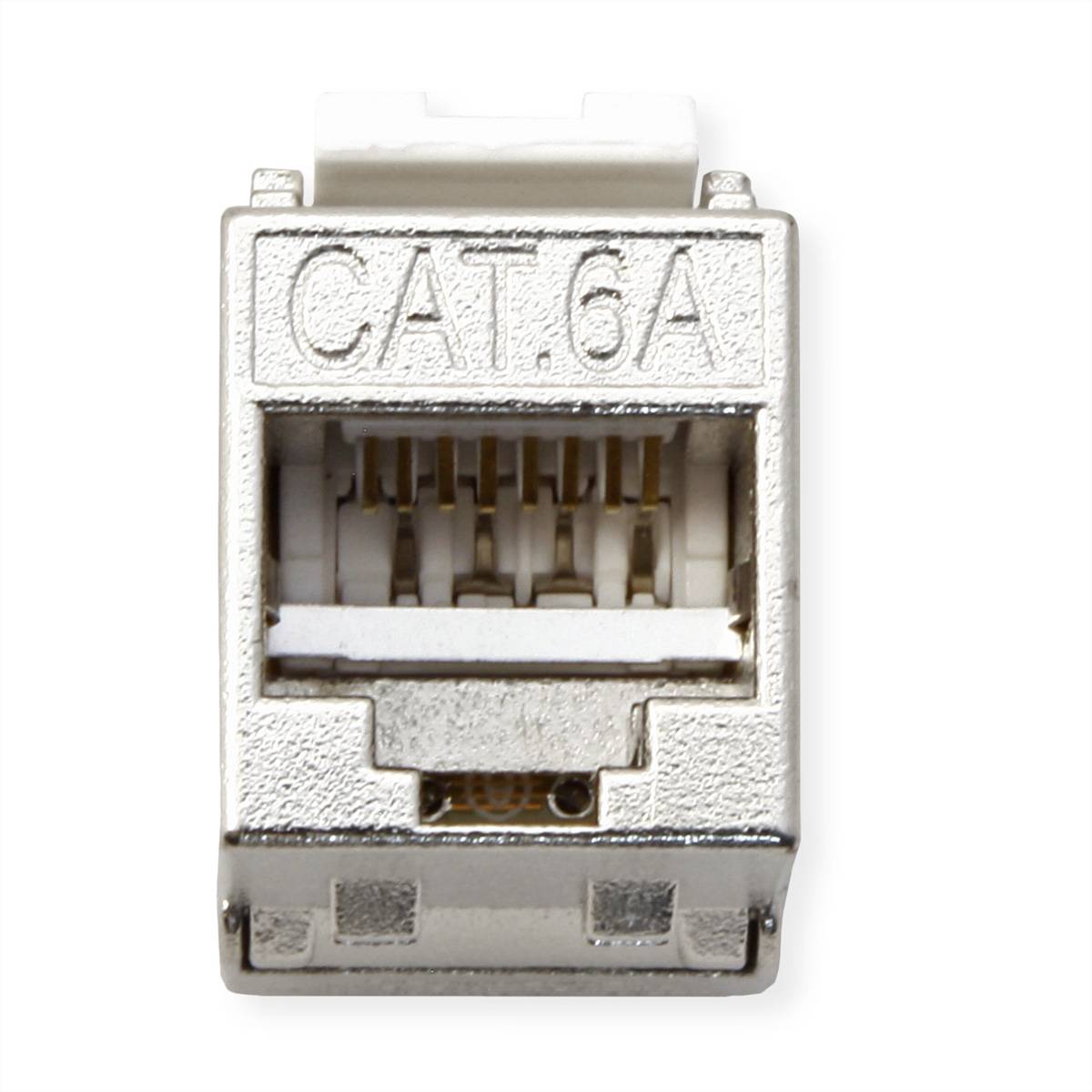 Roline Cat.6A (Class EA) Keystone, geschirmt, werkzeuglos, SLIM, extra kurz, silberfarben