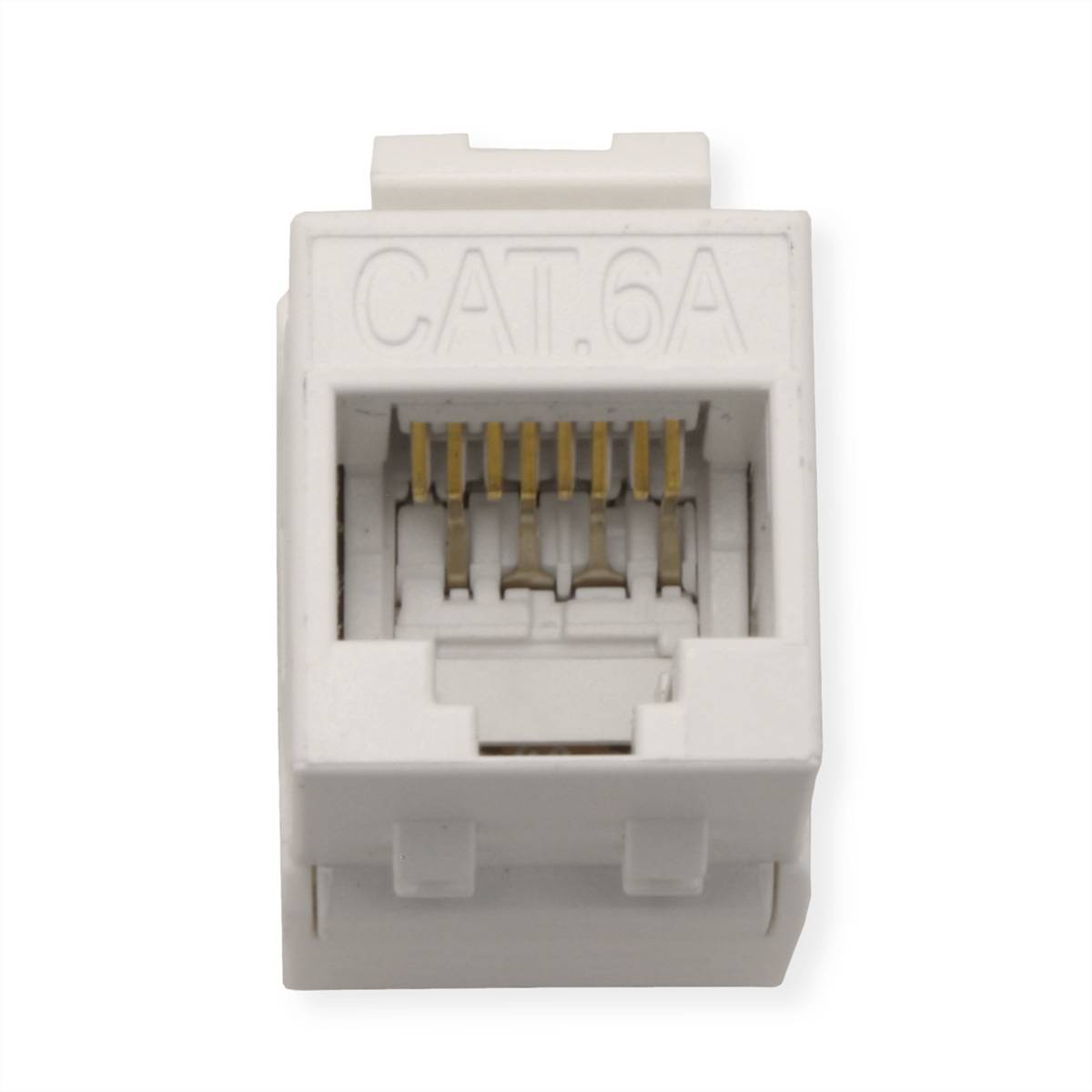 Roline Cat.6A (Class EA) Keystone, ungeschirmt, werkzeuglos, SLIM, extra kurz, weiß