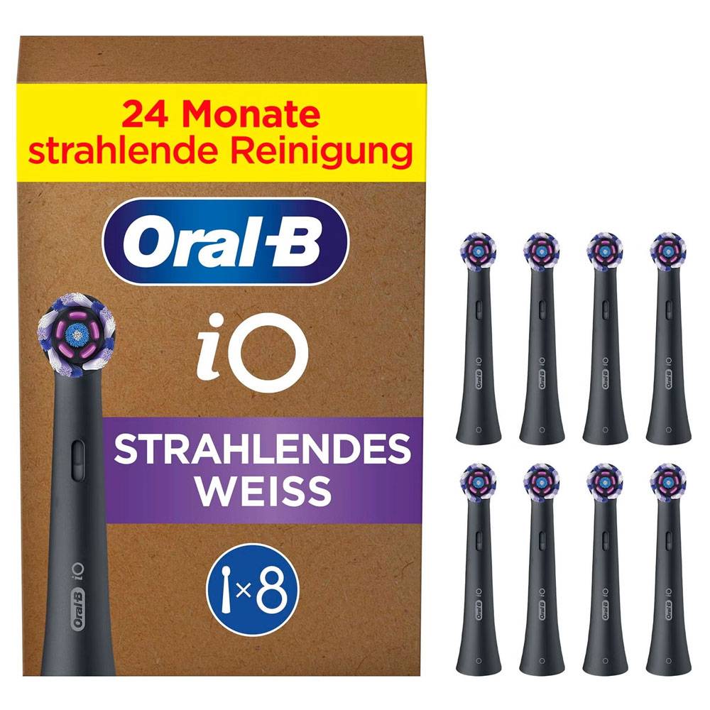 Oral-B Aufsteckbürsten iO Radiant White 8er Packung Schwarz