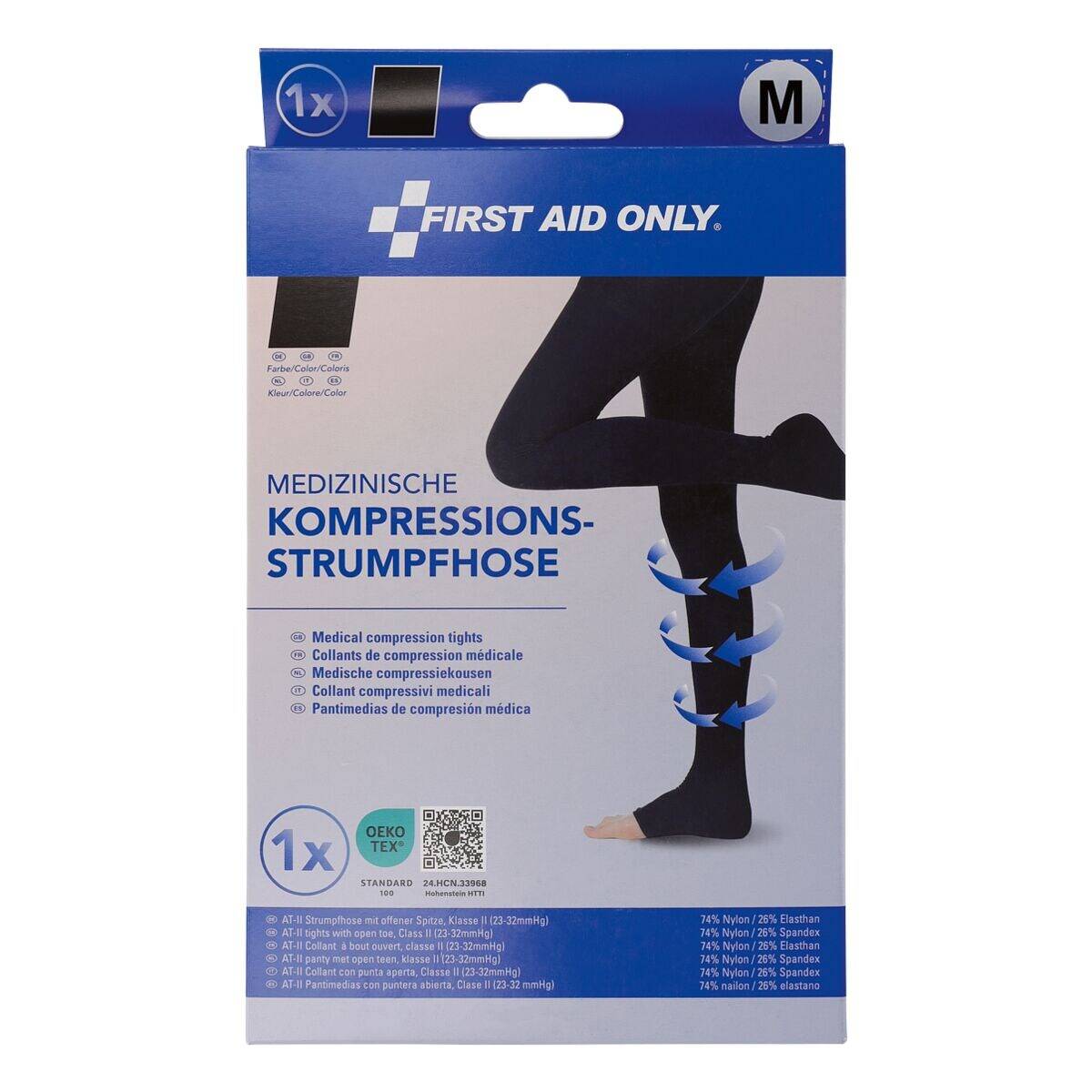 First AID ONLY Kompressions-Strumpfhose Zehen offen Größe M