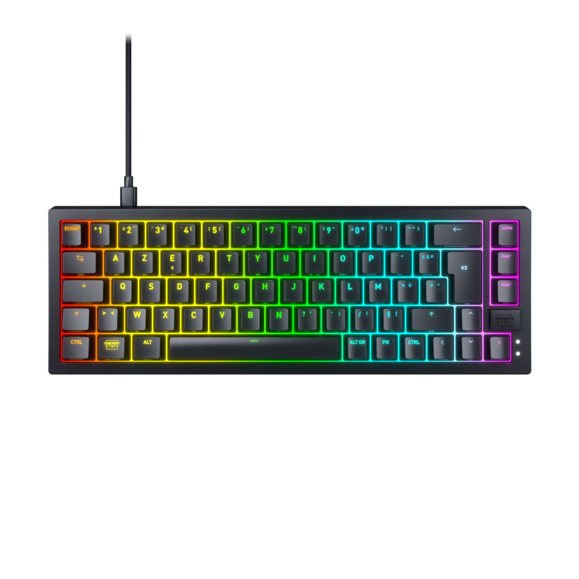 Cherry XTRFY K5V2 - Tastatur - 65% - compact - hintergrundbeleuchtet - QWERTY - USA - Tastenschalter