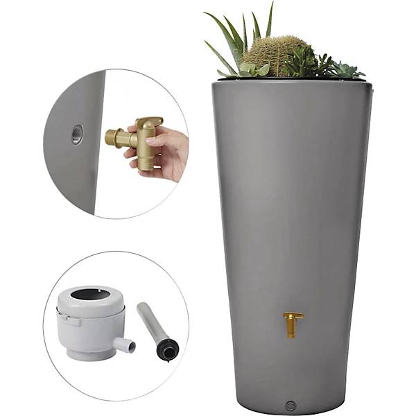 Regenspeicher VASO UV- und witterungsbeständig Volumen 220 l zinkgrau. Otto Graf GmbH | Kunststofferzeugnisse