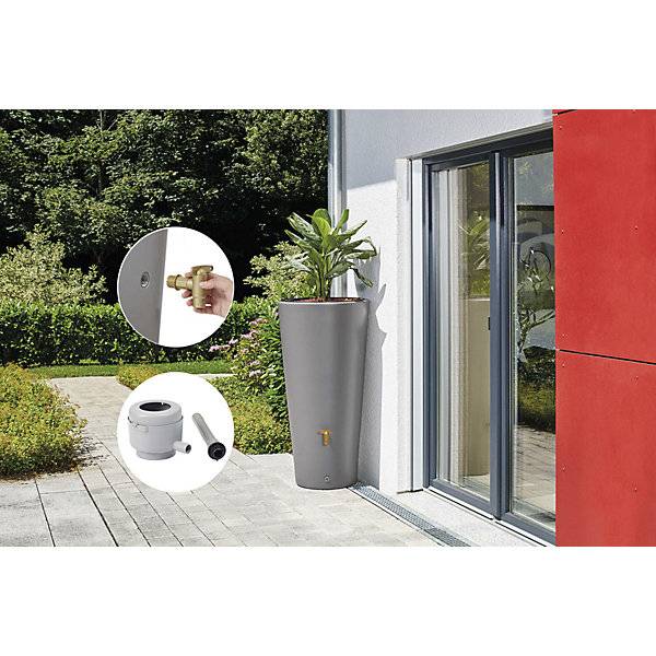 Regenspeicher VASO UV- und witterungsbeständig Volumen 220 l zinkgrau. Otto Graf GmbH | Kunststofferzeugnisse