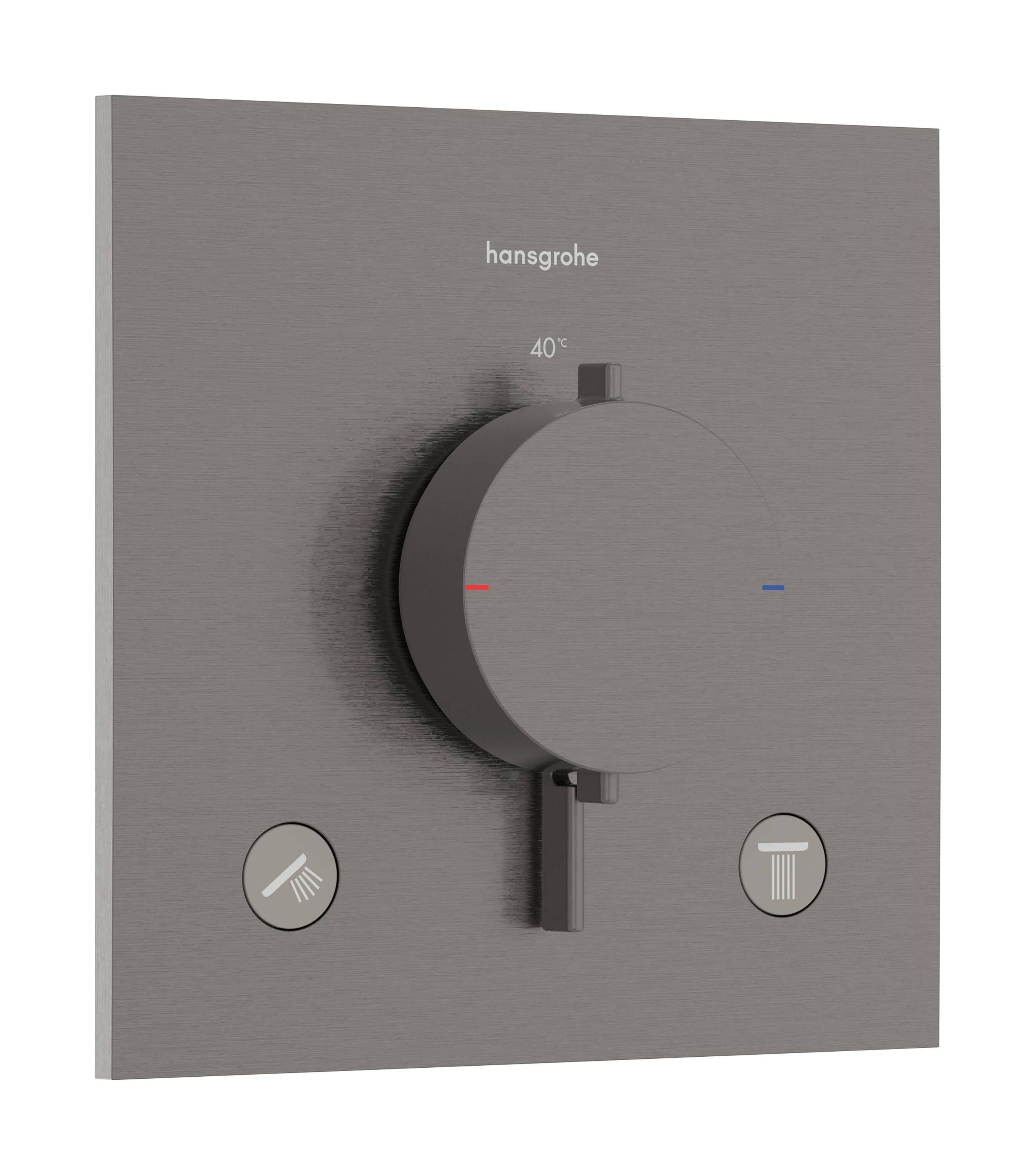 Hansgrohe Ecostat Comfort E Thermostat Unterputz, 25,7l/min, für 2 Verbraucher, Brushed Black Chrome
