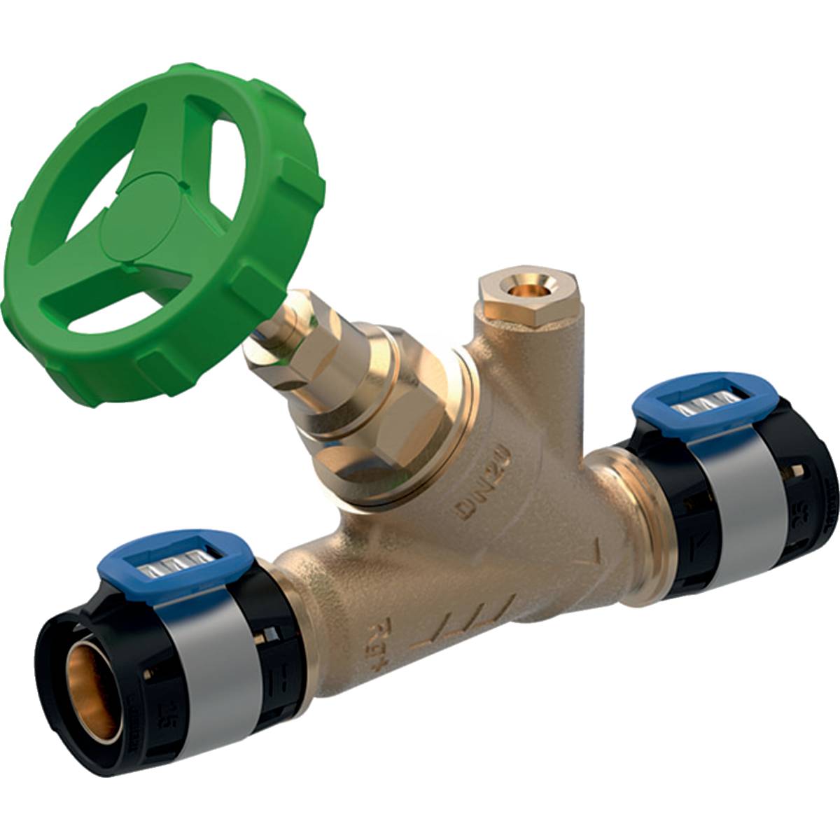 Geberit FlowFit Schrägsitz-Absperrventil, DN 20, 25mm, CuSn4Zn2PS, 619832001