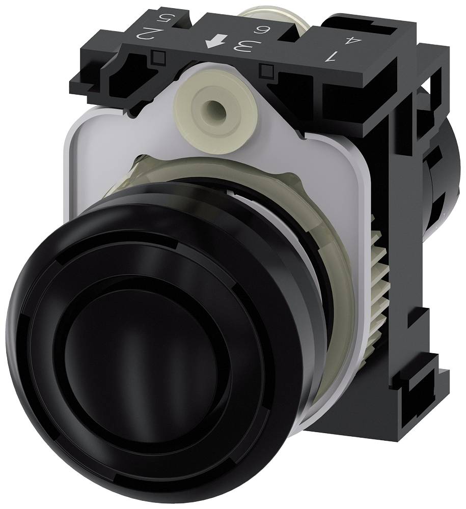 Akustischer Melder, kompakt, 22 mm, rund, Kunststoff, schwarz, Dauerton 2,4 kHz, IP40, Schalldruck min. 80 db./10 cm