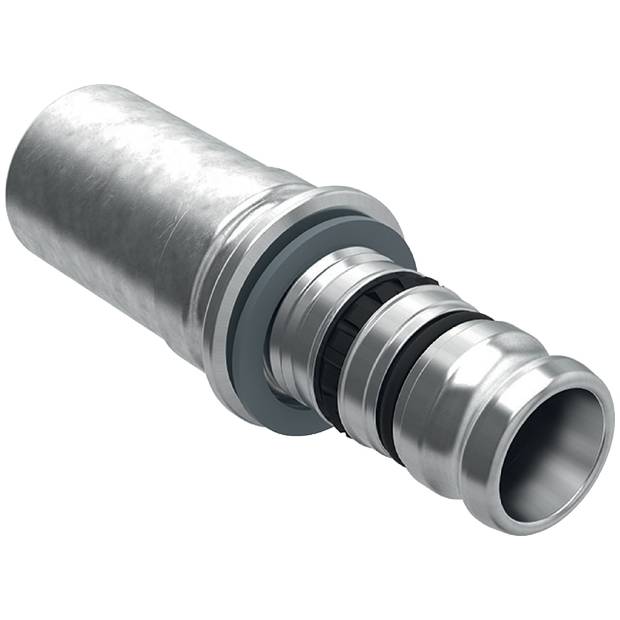 Geberit Mepla Übergang auf Mapress, mit Einschubende, D 26mm, D1 22mm, Edelstahl 1.4401