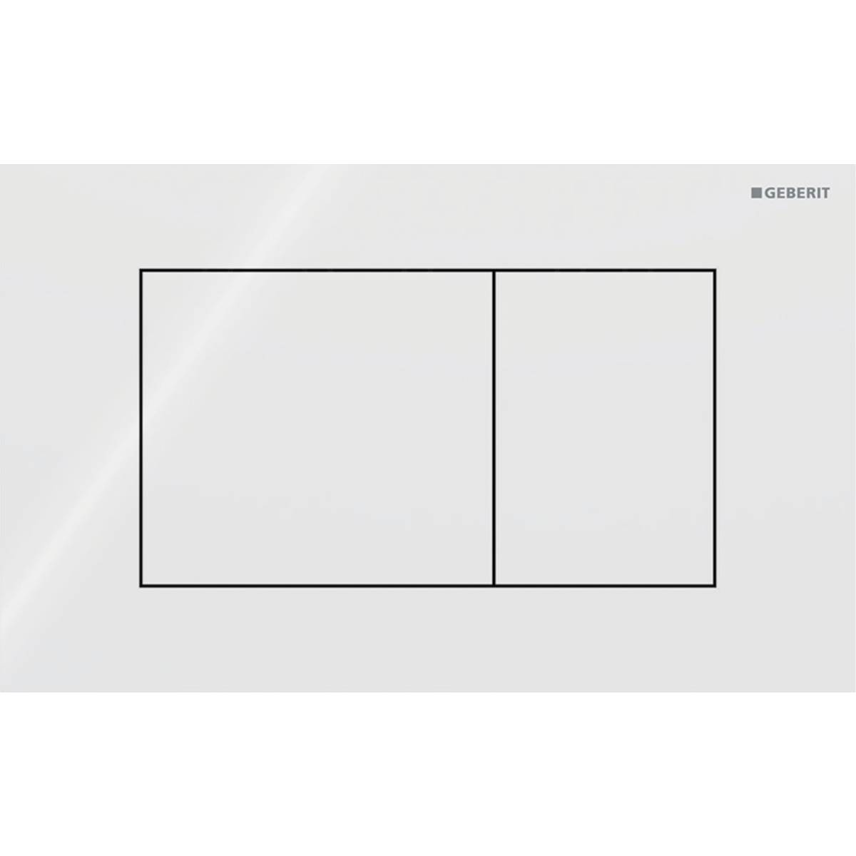 Geberit Sigma40 Betätigungsplatte, eckig, 2-Mengen-Spülung Platte, Taste Weiß, Glas glänzend