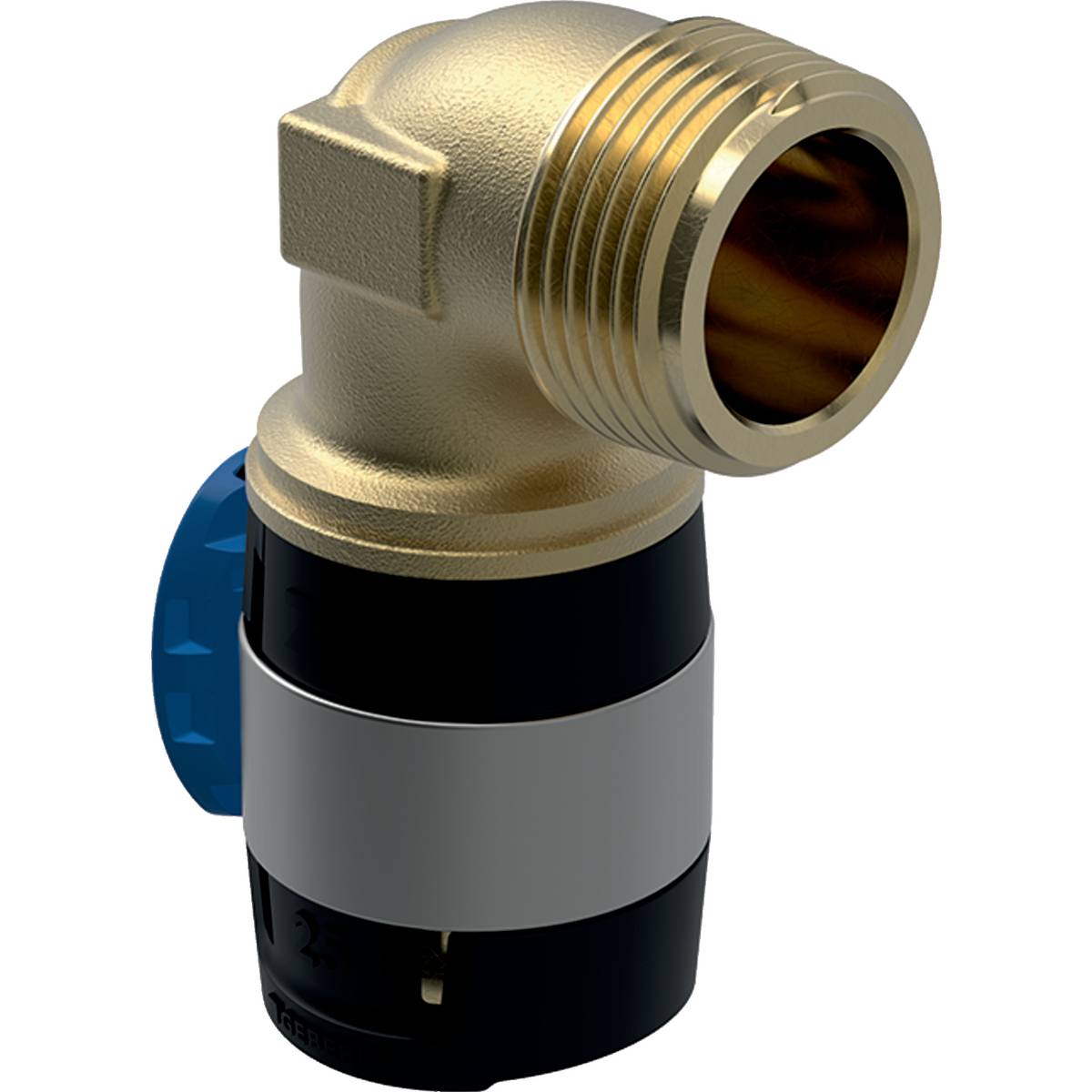 Geberit FlowFit Übergangsbogen 90 Grad mit Außengewinde, lang, D 20mm, R 3/4", Rotguss bleifrei