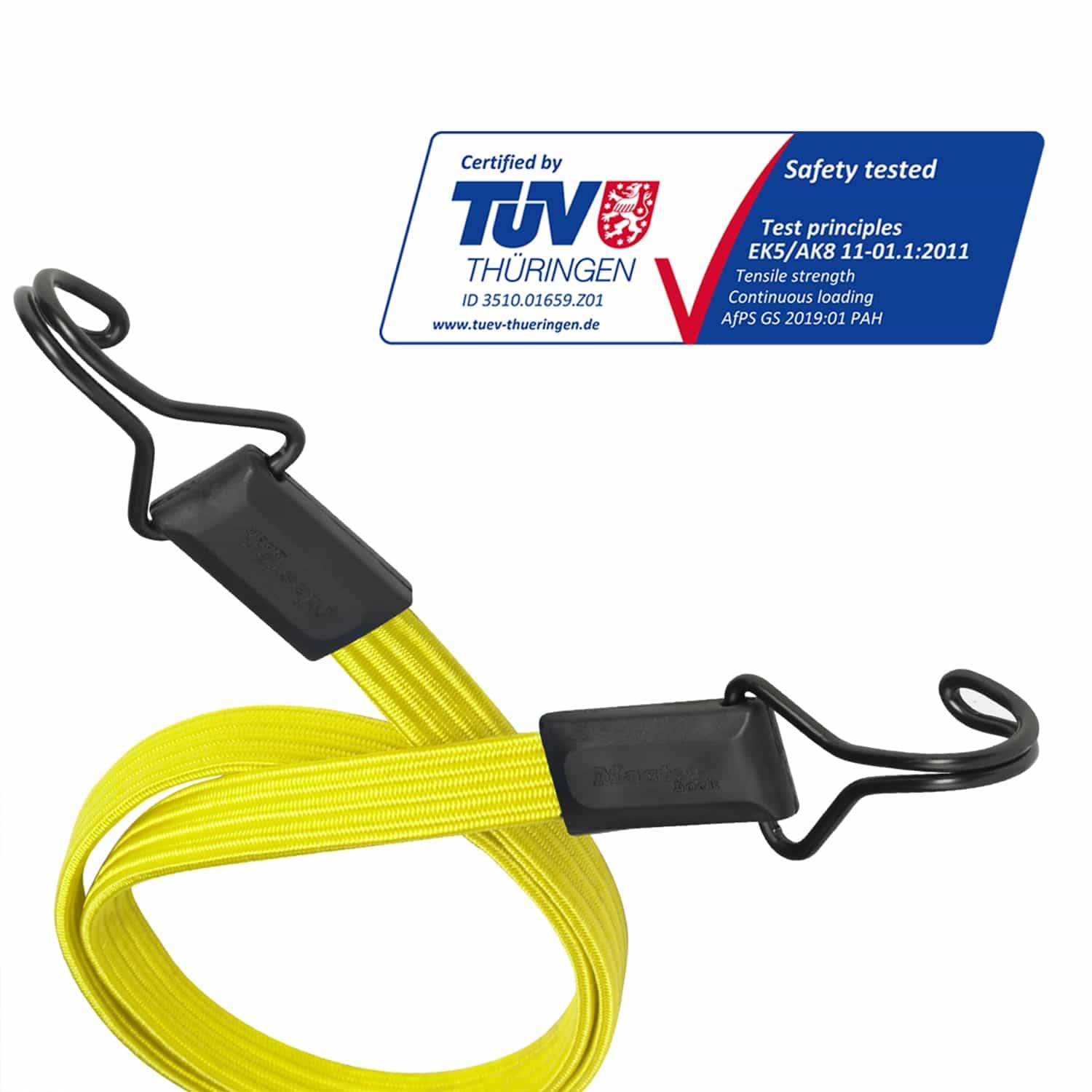 MasterLock 1 m x 18 mm Smooth Gummi-Spannseil, Gelb, 1,8 cm, 100 cm, 1 Stück(e)