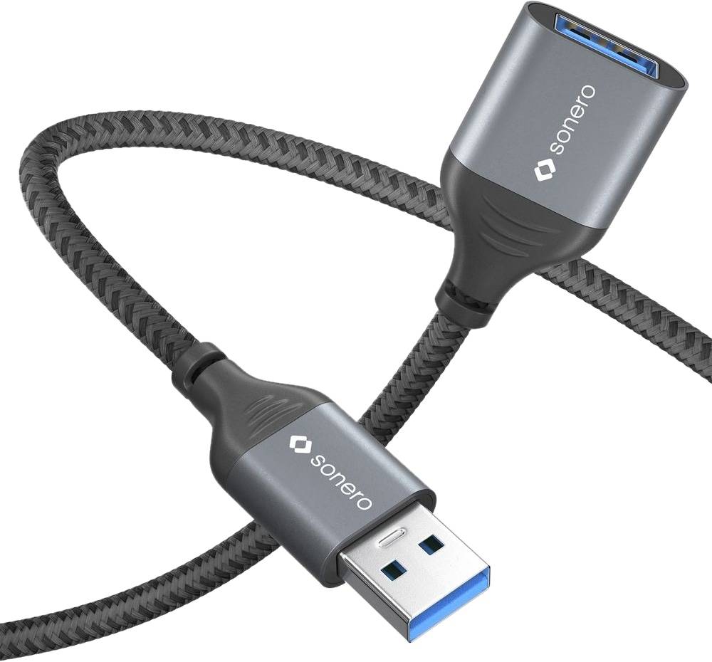 USB 3.0 Kabel - A/A Verlängerung - Aluminium - space grey/schwarz - 1,00m