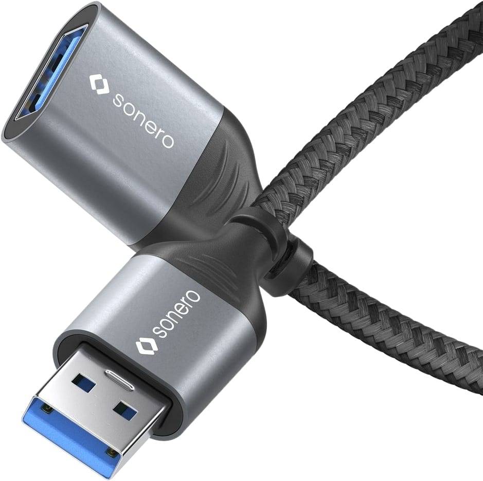 USB 3.0 Kabel - A/A Verlängerung - Aluminium - space grey/schwarz - 3,00m