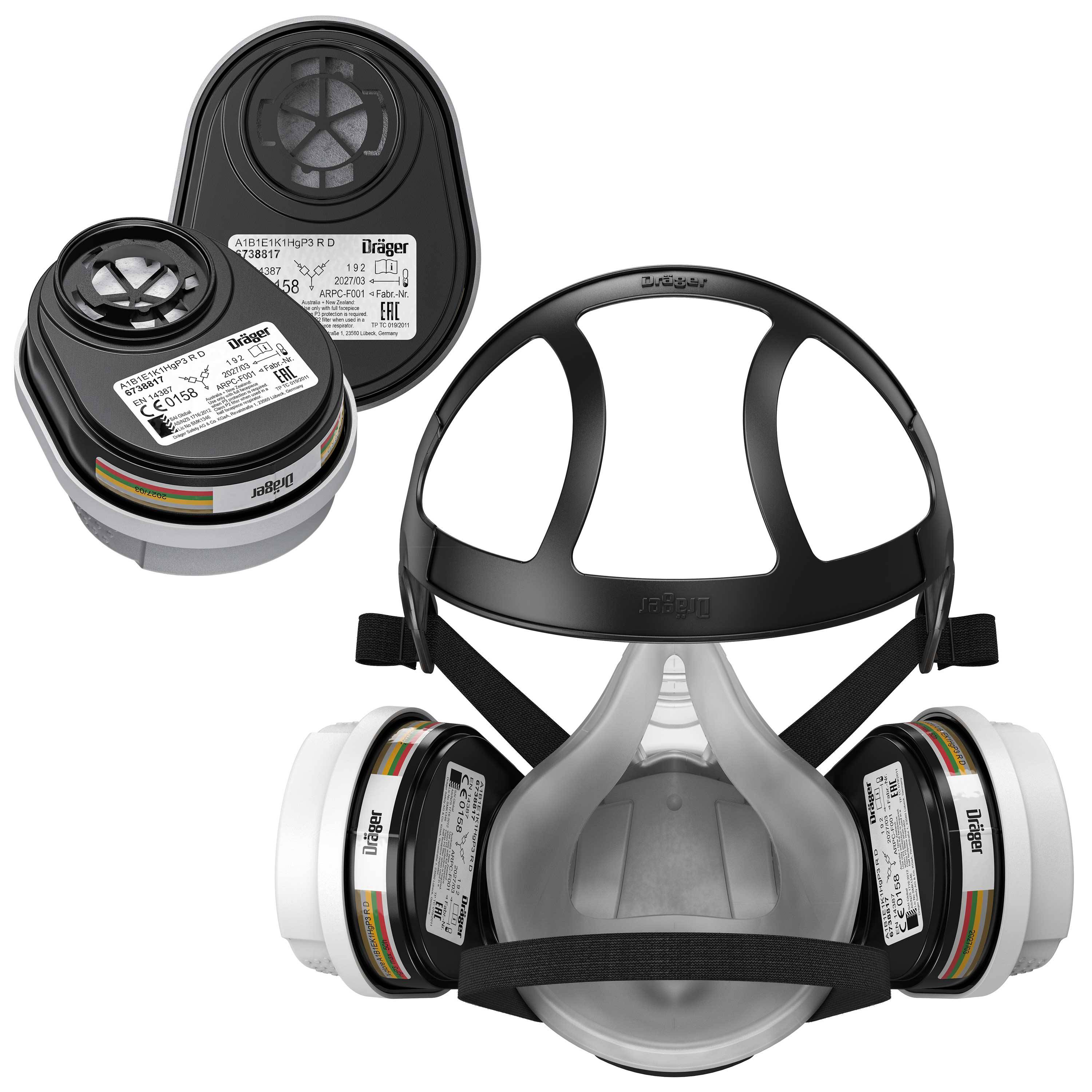 Halbmaske X-plore® 3300 R57794 Größe M Typ Chemiearbeit-Set Material Soft-TPE Scheibe ohne Anschluss Bajonett Inhalt 1 X