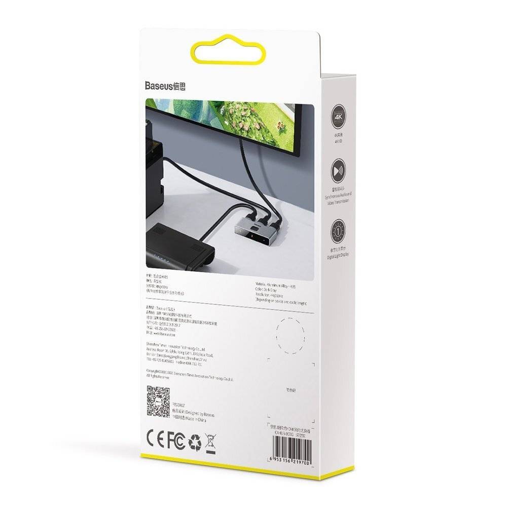 Baseus Matrix Zwei-Wege-Verteiler / Splitter HDMI, 2x1 / 1x2, 4K