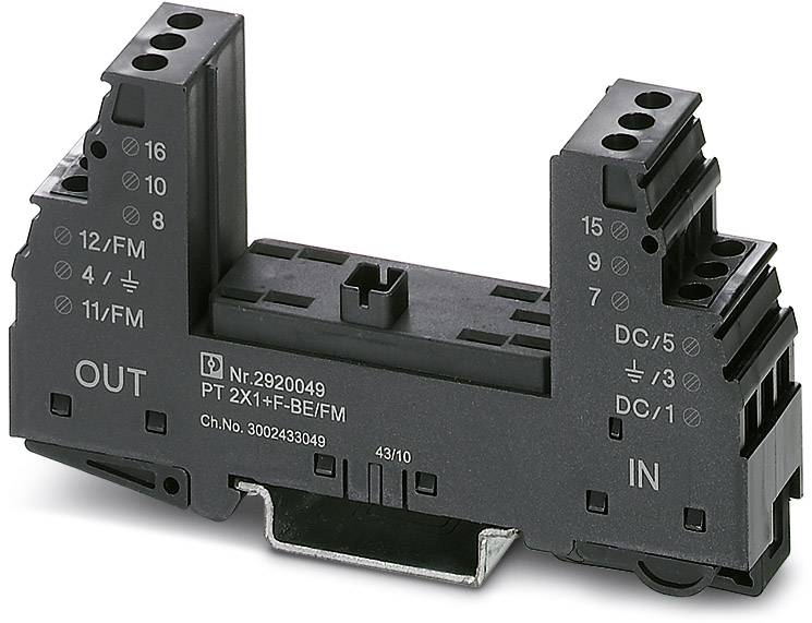Phoenix Contact 2920036 PT 2X1-BE/FM Überspannungsschutz-Sockel 10er Set Überspannungsschutz für: Verteilerschrank 10St.