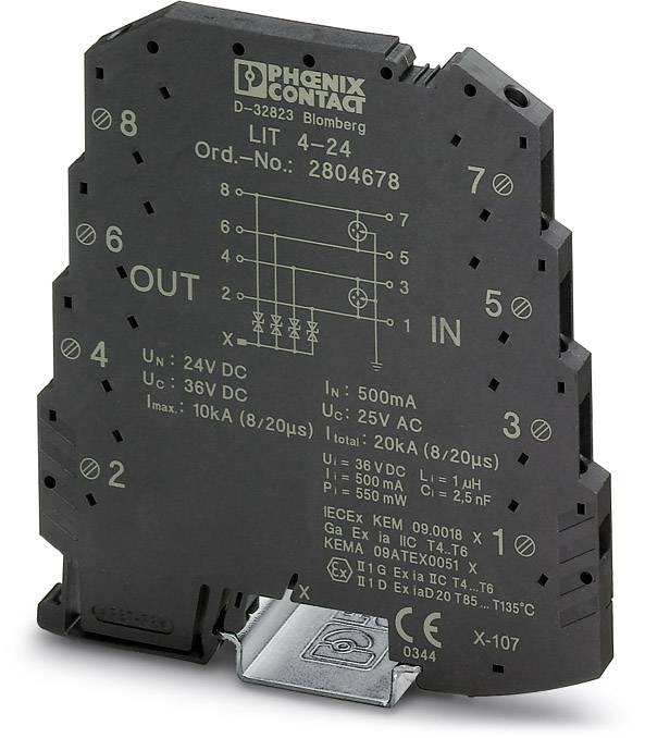 Phoenix Contact 2804678 LIT 4-24 Überspannungsschutz-Ableiter 10er Set Überspannungsschutz für: Verteilerschrank 0.25 kA 10St.