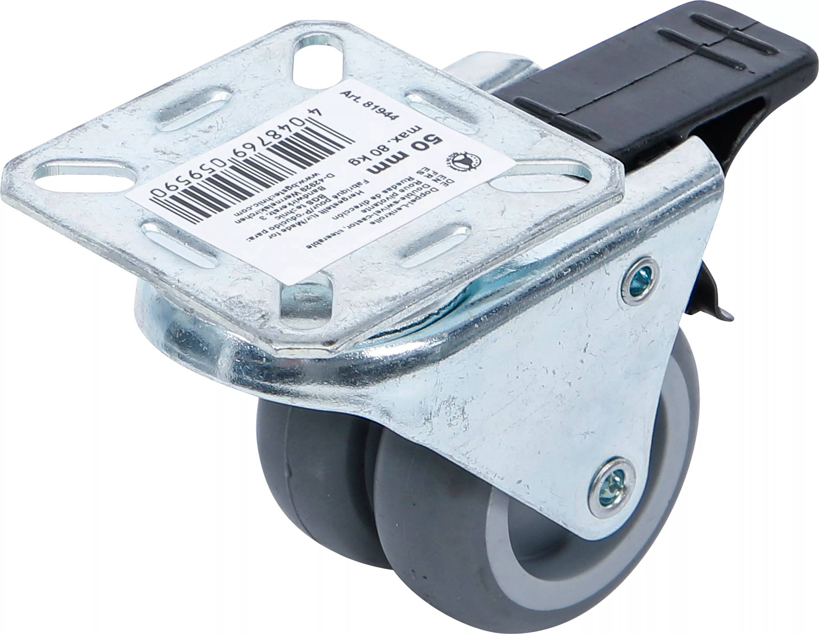 Doppel-Lenkrolle mit Bremse Ø 50 mm