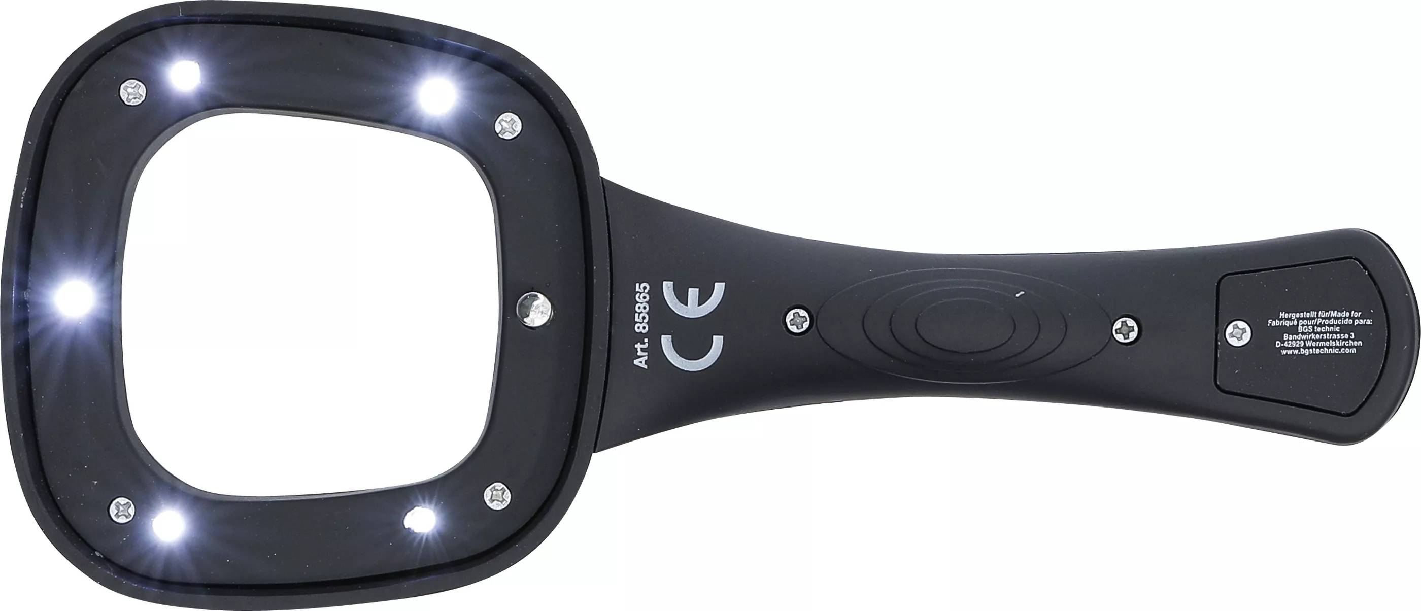 BGS TECHNIC Universal Lupe 85865, mit 6 LEDs, 195 mm