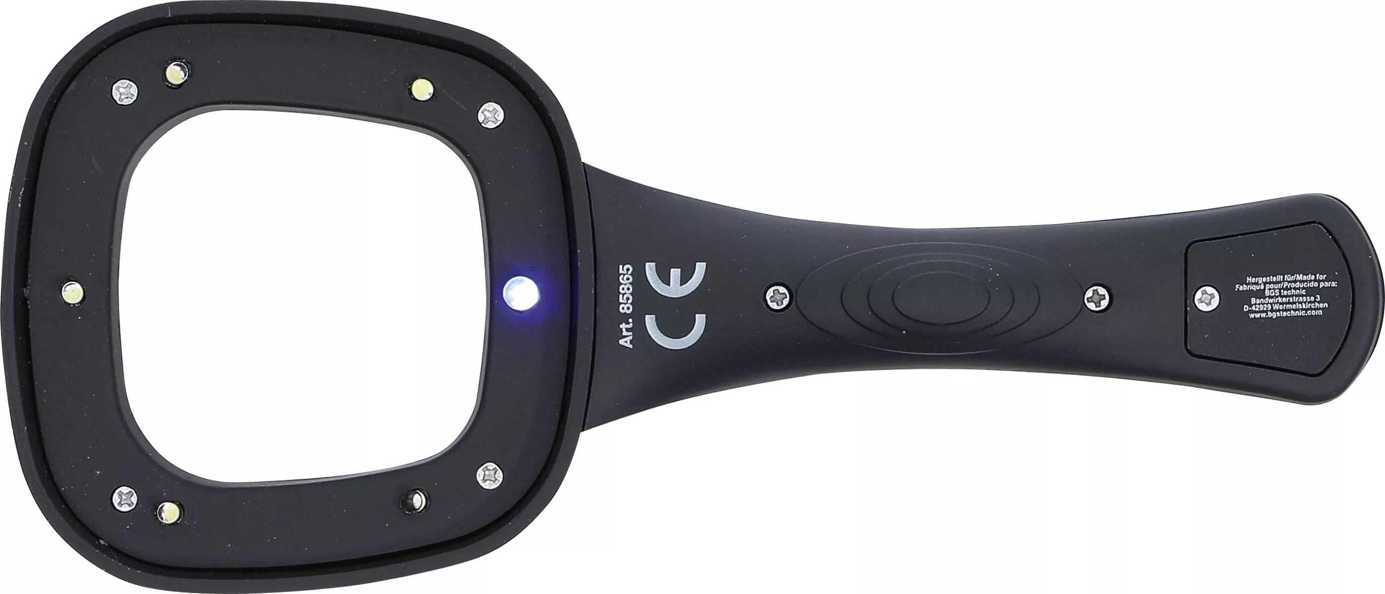 BGS TECHNIC Universal Lupe 85865, mit 6 LEDs, 195 mm
