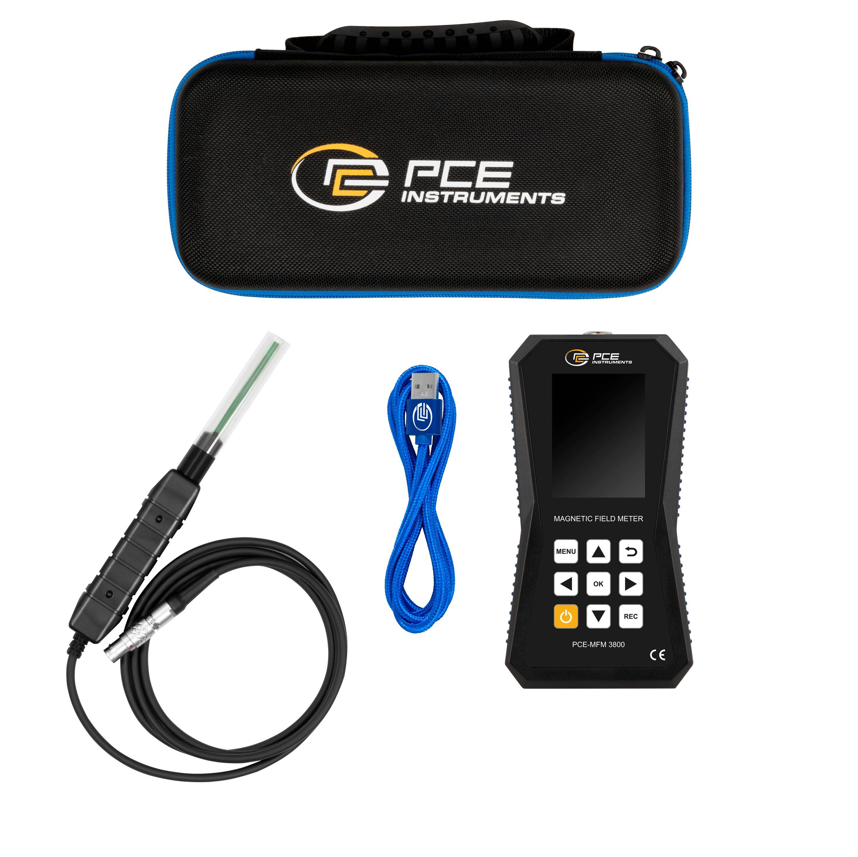 PCE Instruments Magnetfeldmessgerät PCE-MFM 3800 |Sensor transversal |AC |DC |±3500 mT |Datenlogger 10 Mio. Messpunkte