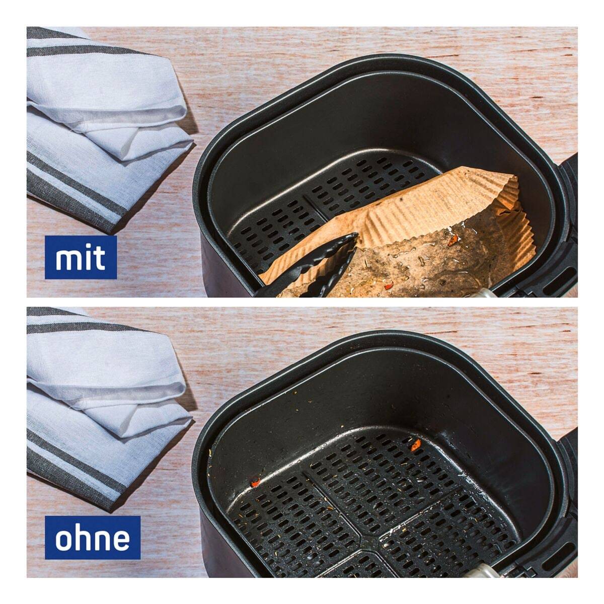 Toppits Backpapier für Heißluftfritteusen/Airfryer