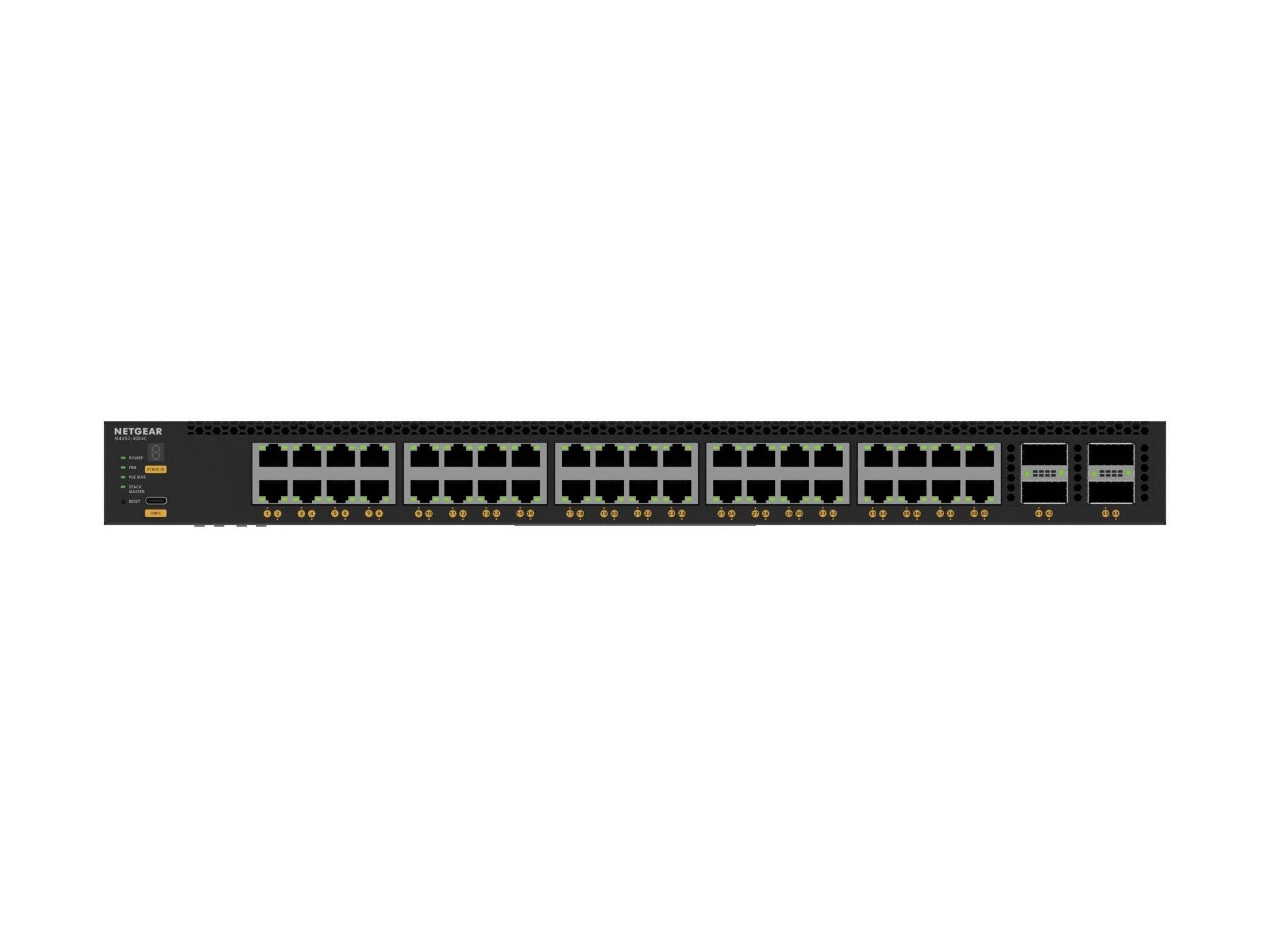 XSM4344C-100NES - Netgear AV Line M4350-40X4C Switch, L3, managed, 40 x 100/1000/2.5G/5G/10GBase-T (PoE++)