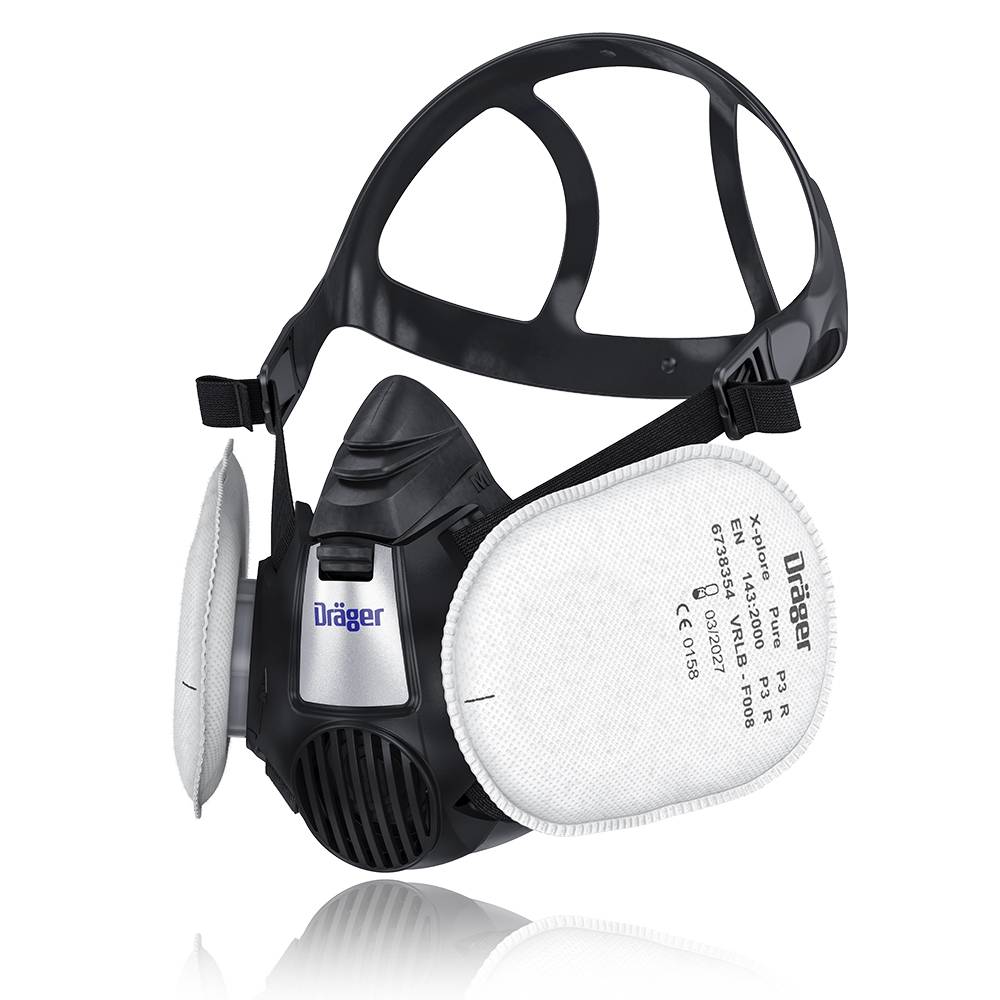 Halbmaske X-plore® 3500 R56960 Größe M Typ Handwerker-Set Material Dräger-Flex, silikonfrei Scheibe ohne Anschluss Bajon