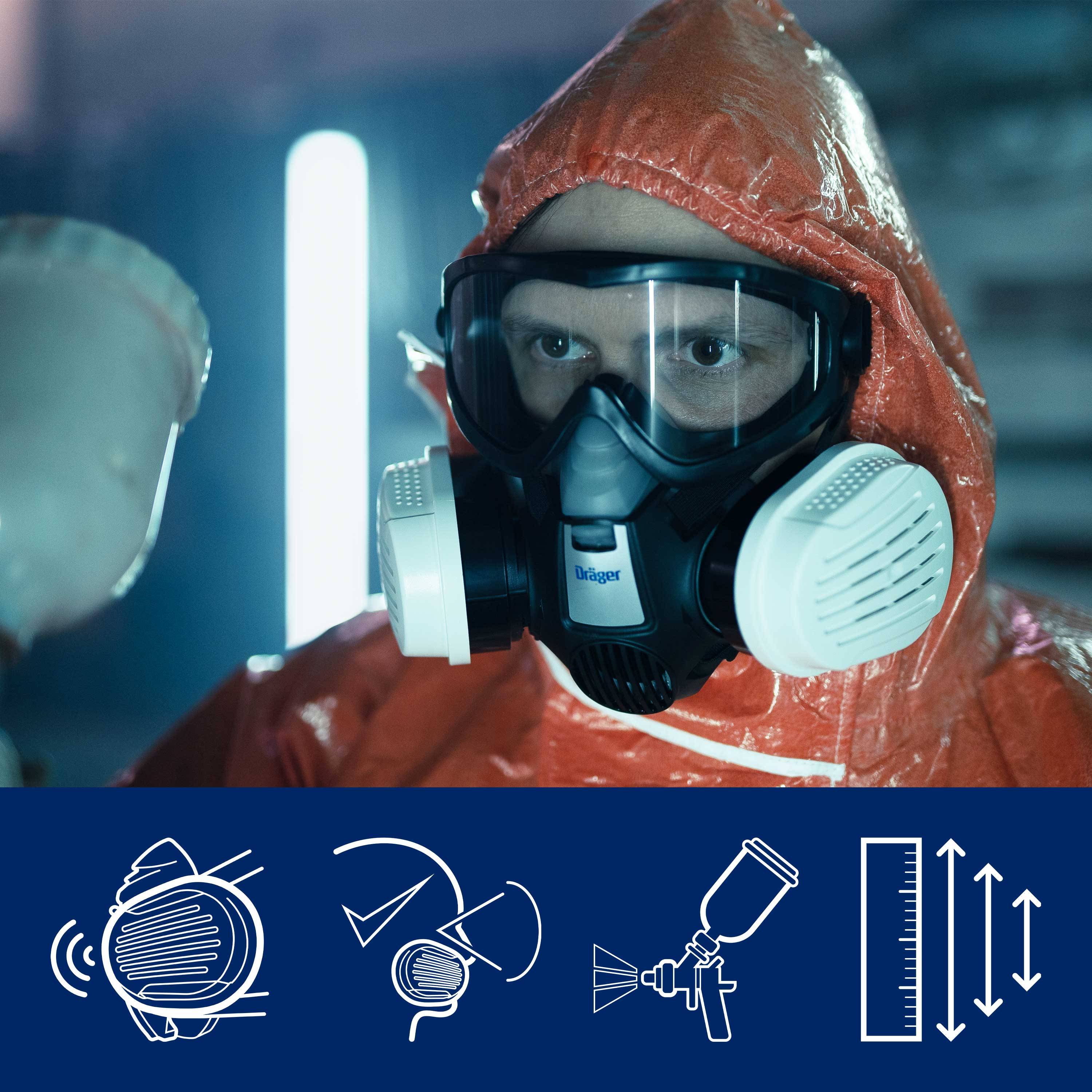 Halbmaske X-plore® 3300 R57793 Größe M Typ Lackierer-Set Material Soft-TPE Scheibe ohne Anschluss Bajonett Inhalt 1 X-pl