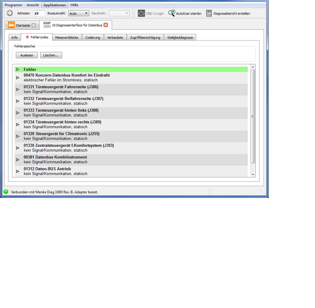 VAG Tester Diagnose Software - Interface für Audi, VW, Seat und Skoda