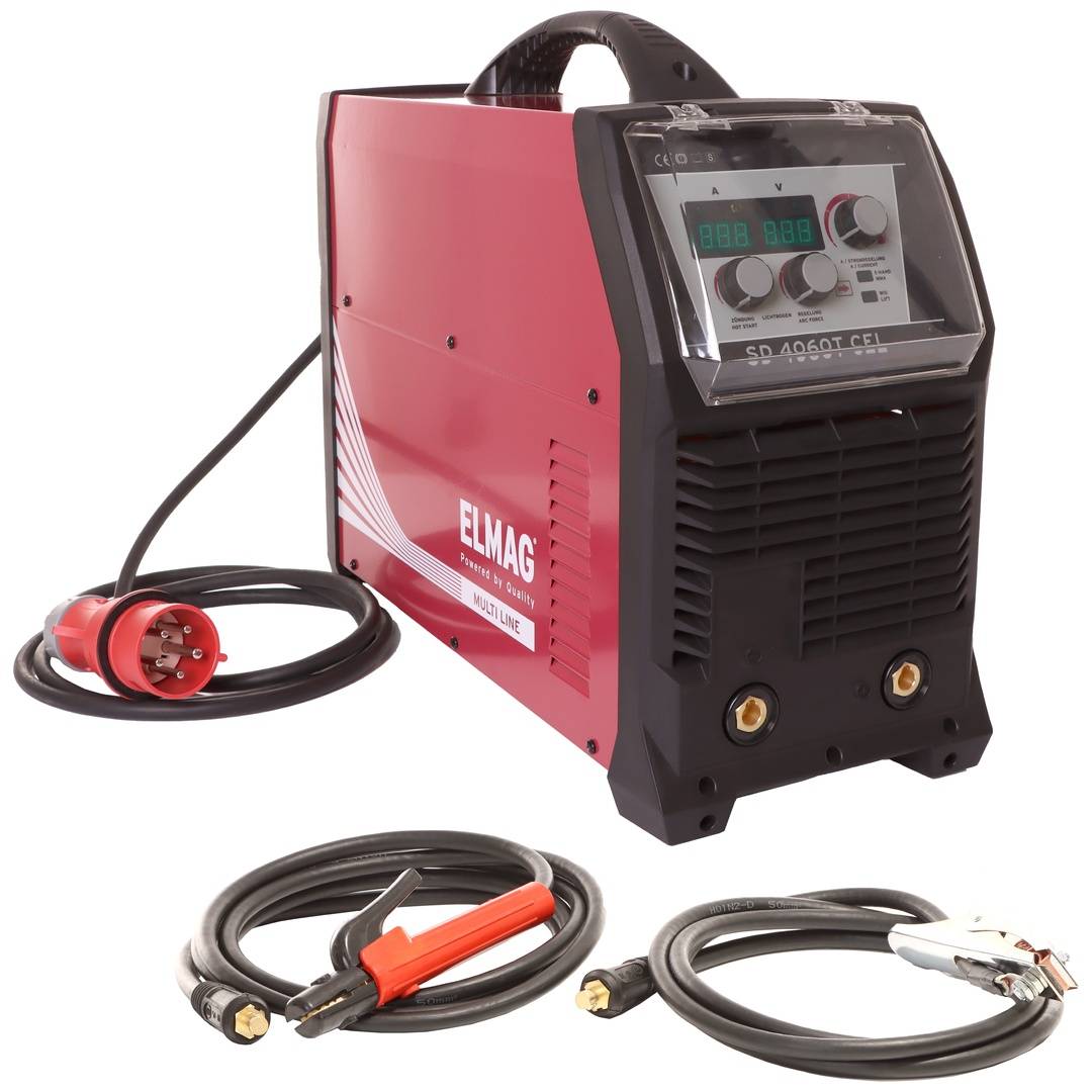 ELMAG Elektroden-Schweißinverter SD 4060T CEL Multi Line inkl. 3m Massekabel 50mm² & 4m E-Halterkabel 50mm²