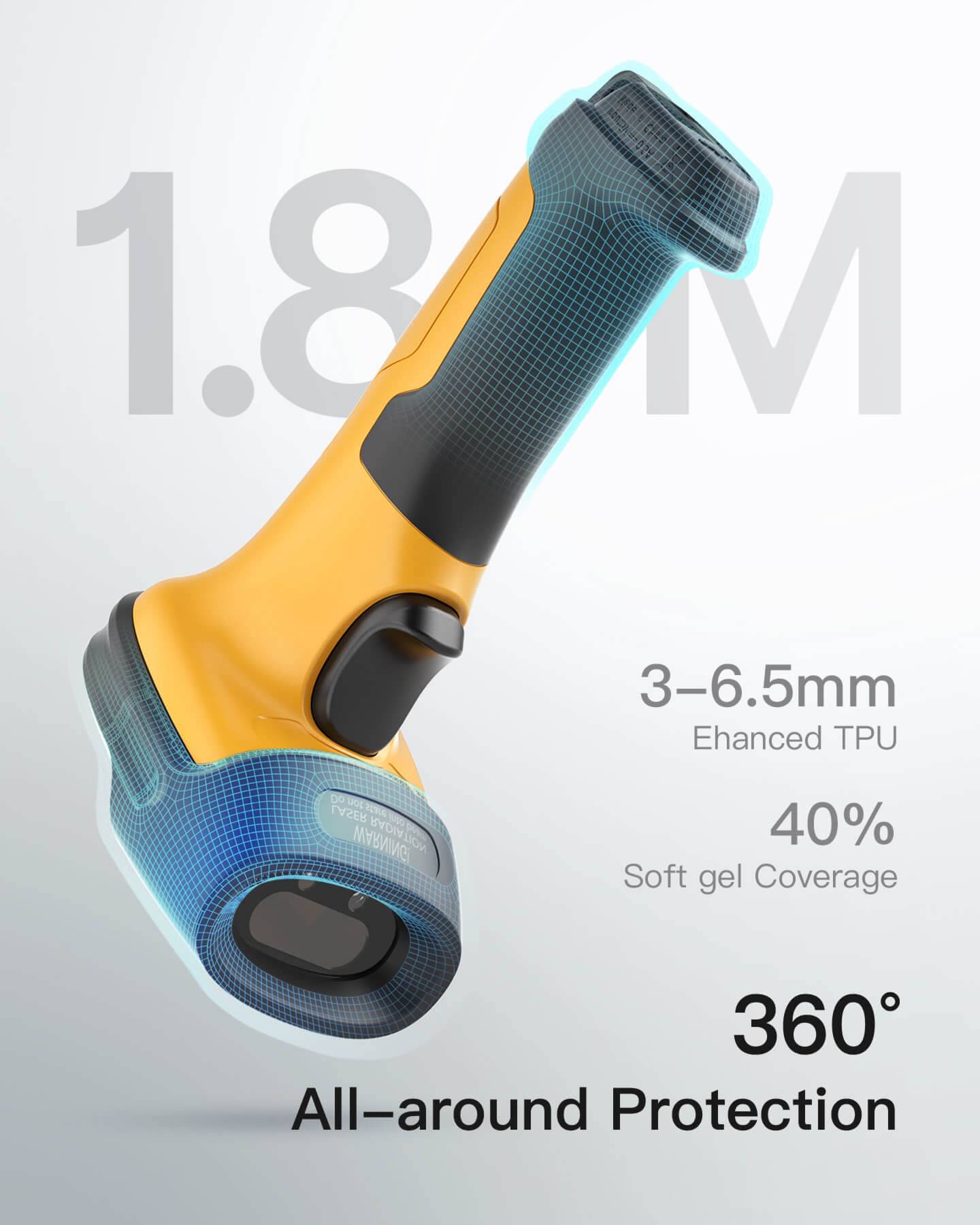 inateck Barcodescanner P6-AI Yellow Kit Wireless 1D Multimedia-Technik