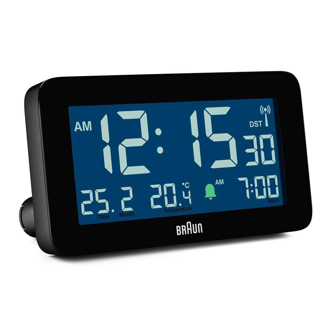 Braun BC10, Digitaler Wecker, Rechteck, Schwarz, 12/24 h, F, °C, LCD
