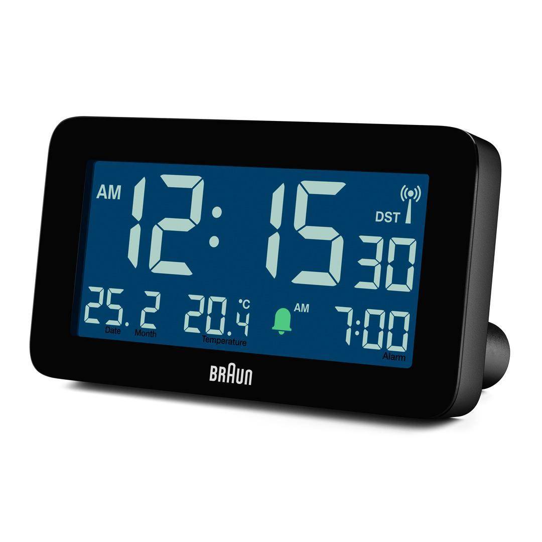 Braun BC10, Digitaler Wecker, Rechteck, Schwarz, 12/24 h, F, °C, LCD