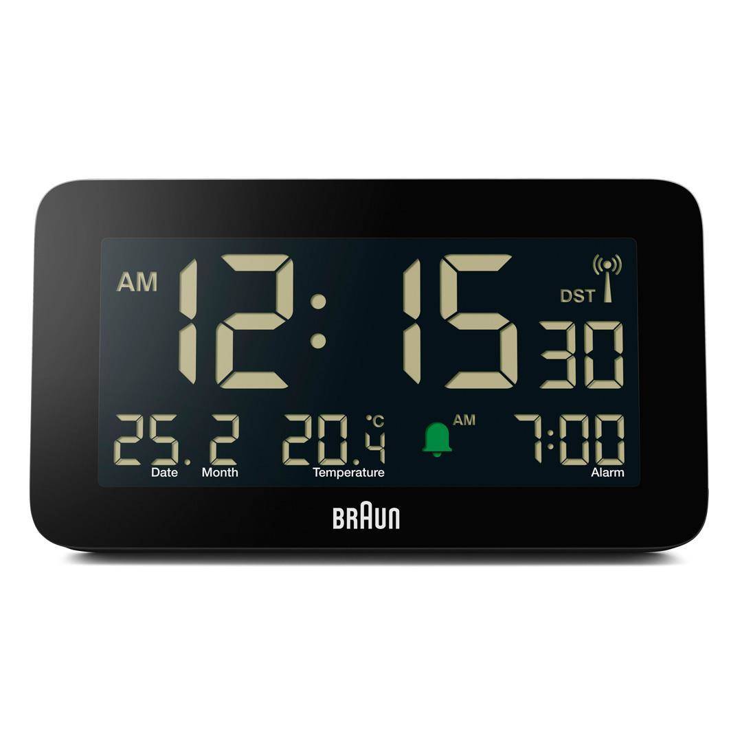 Braun BC10, Digitaler Wecker, Rechteck, Schwarz, 12/24 h, F, °C, LCD