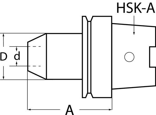 Flächenspannfutter DIN 69893A Weldon Spann-D.12mm HSK-A63 A.-L.80mm TECWERK